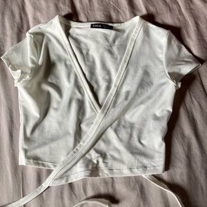 white wrap top
